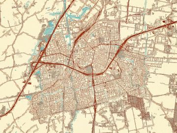 Carte de Roosendaal dans le style Blue & Cream sur Map Art Studio