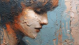 Identité invisible : une silhouette se fondant dans un art abstrait texturé sur Aden Pink Studio