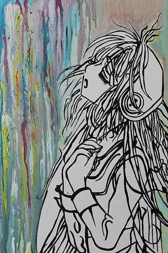 Un ange qui pleure des peines de cœur