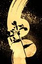 Golden abstract flower by Lies Praet thumbnail