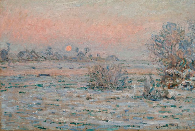 Wintersonne in Lavacourt, Claude Monet von Meesterlijcke Meesters
