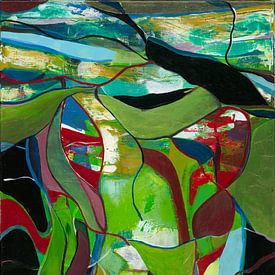 Elements of nature/ green plants and blue sea/ abstract expression by SoulmadeartBerlin