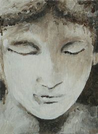 Een portret van een vrouw, een sereen gezicht, een close up van Linda Dammann