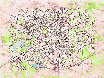Kaart van Oldenzaal in de stijl 'Soothing Spring' van Maporia