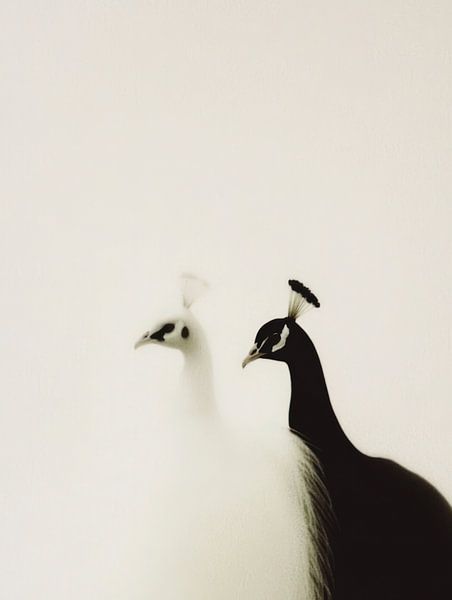 Paon blanc et noir par Franka Poulain