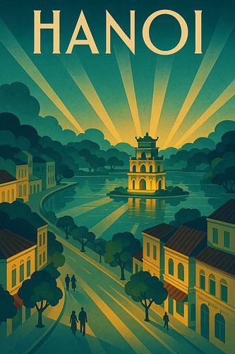 Hanoi Elegance – Art Deco Old Quarter Poster