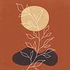 Minimalistisch abstract landschap met een plant in herfstkleuren (gezien bij vtwonen) van Tanja Udelhofen