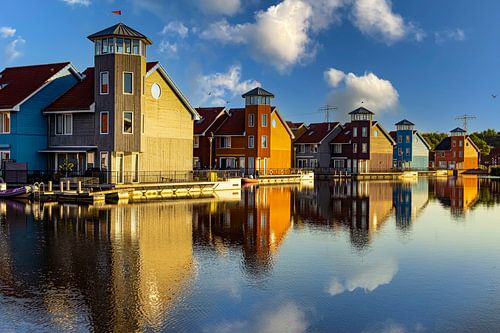 Reitdiephaven, colorful residential area in Groningen