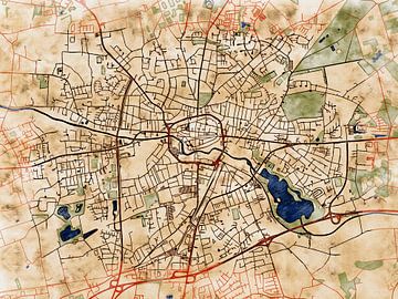 Kaart van Bocholt in de stijl 'Serene Summer' van Maporia