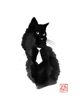black cat white tie