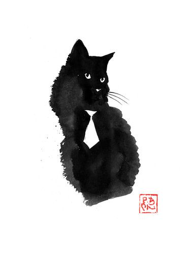 black cat white tie sur Péchane Sumie