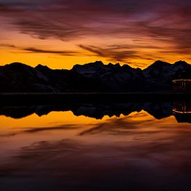 Coucher de soleil sur le Nufenenpass - Tessin / Valais - Suisse sur Felina Photography