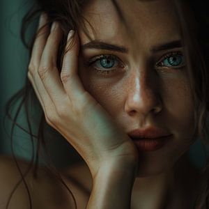 Intense female gaze