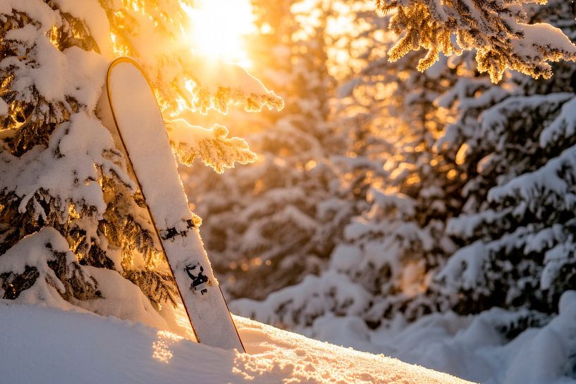 Sunset in the snow by Poster Art Shop