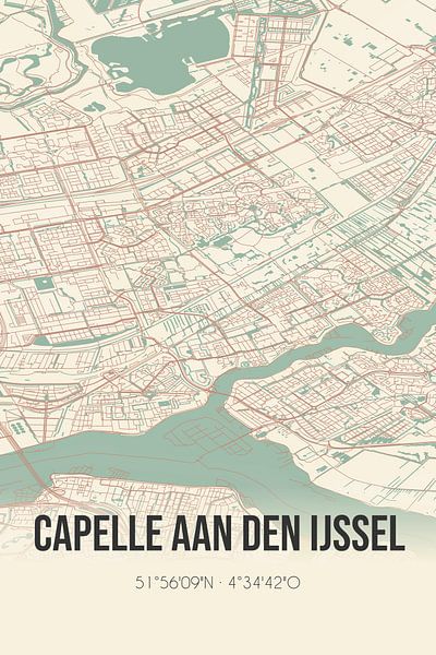 Vintage map of Capelle aan den IJssel (South Holland) by Prints of Place