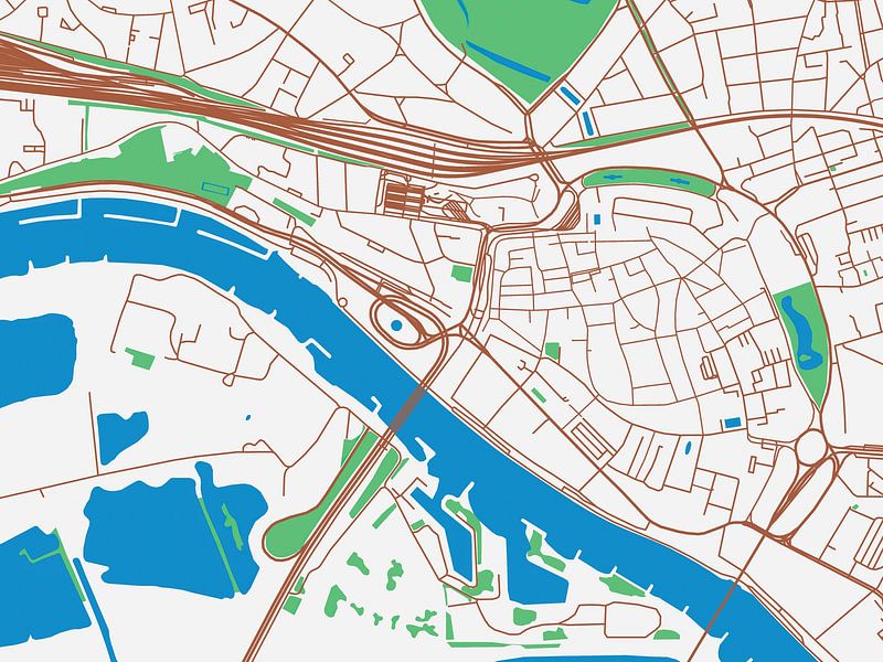 Map of Arnhem Centrum in the style Urban Ivory by De Kaartenwinkel