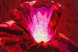Zerbrochene Leidenschaft, wiederhergestellt: ein Mohnblumen-Mosaik von Dirk van der Ven