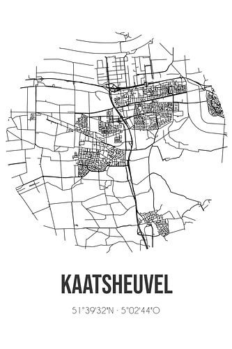 Kaatsheuvel (Noord-Brabant) | Karte | Schwarz und Weiß