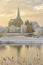 Ansicht über Kampen und Fluss IJssel im Winter in Holland von Sjoerd van der Wal Fotografie Miniaturansicht