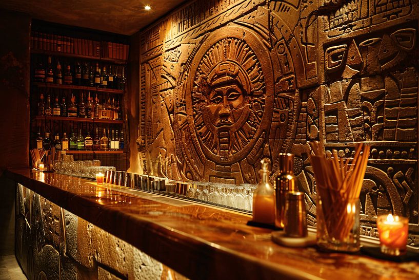 Wand mit abstrakter epressionistischer Malerei von Art & Soul Creations