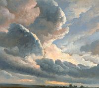 Étude de nuages avec un coucher de soleil près de Rome, Simon Alexandre Clément Denis