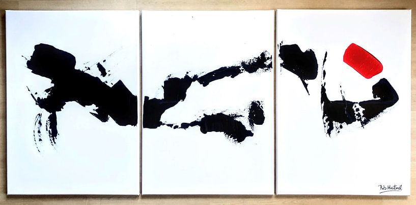 Triptych Japanese by Rob Hautvast- Abstract kunstschilder