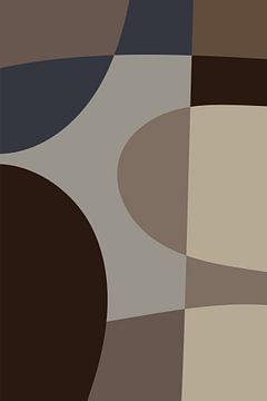 Moderne vormen en lijnen in neutrale kleuren. Taupe, bruin, grijs. van Dina Dankers