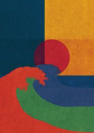 Composition géométrique avec cercle rouge sur Niklas Maximilian