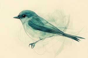 Fragile Eleganz Vogel in luftigen Linien