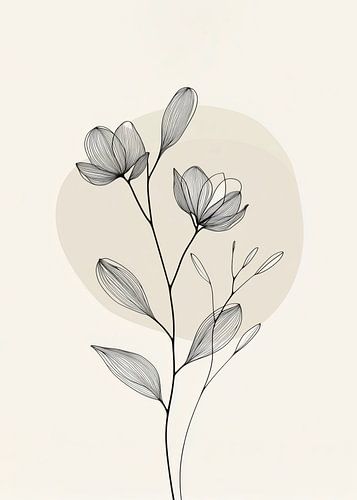 Minimalistische botanische Zeichnung