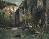 Fluss und Felsen, Gustave Courbet von Schilders Gilde Miniaturansicht