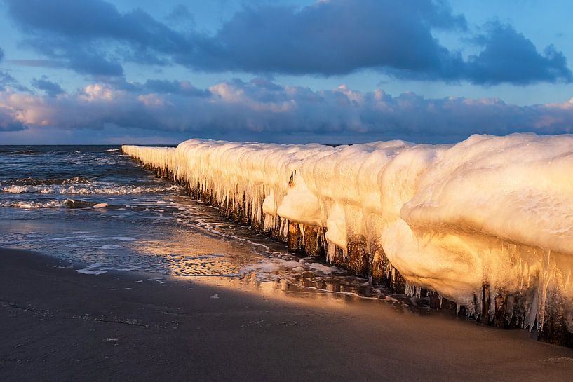 Buhne an der Ostseeküste in Zingst im Winter von Rico Ködder