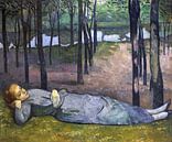 Emile Bernard, Madeleine in bos van liefde, 1888 van Atelier Liesjes thumbnail