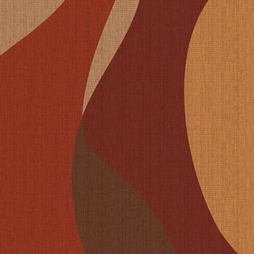 Retro abstracte kunst. Golven in warme kleuren nr.10 van Dina Dankers