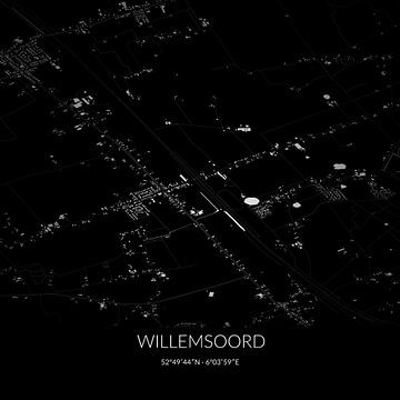 Black-and-white map of Willemsoord, Overijssel. by Rezona