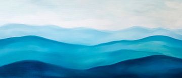 Blue waves - Gentle colour gradients by Poster Art Shop