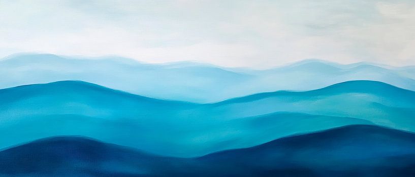 Blue waves - Gentle colour gradients by Poster Art Shop
