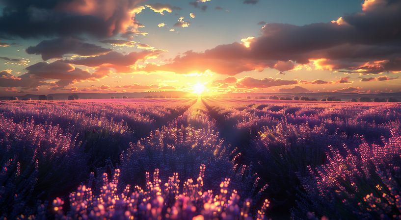 Lavendelvelden in Aurora van fernlichtsicht