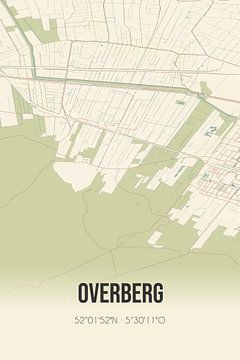 Vintage landkaart van Overberg (Utrecht) van MijnStadsPoster