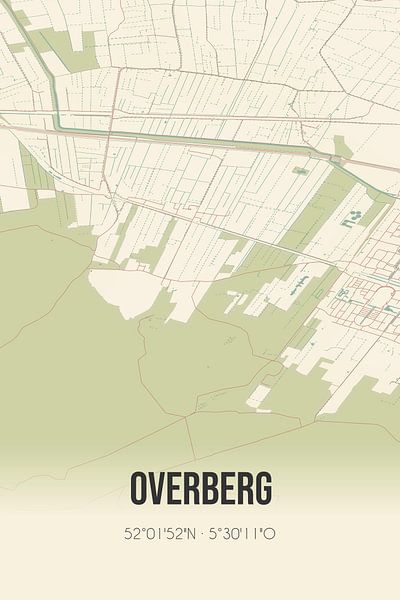 Vintage map of Overberg (Utrecht) by Prints of Place