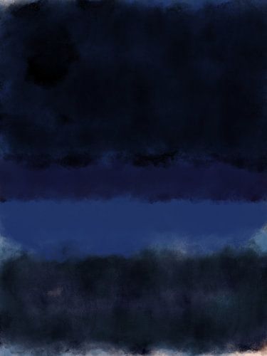 Minimalistisch abstract in Rothko stijl in blauw en zwart