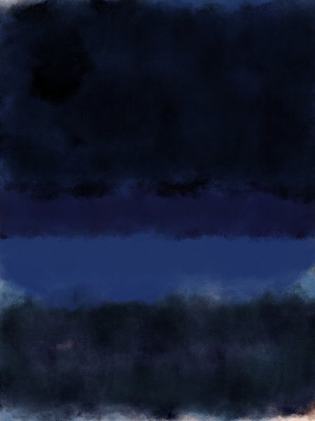Abstrait minimaliste de style Rothko en bleu et noir par Dina Dankers