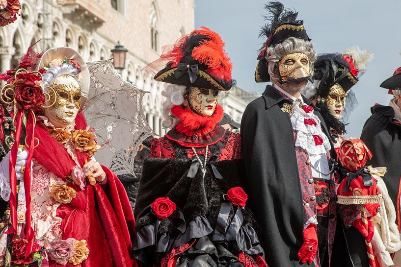 Costumes de carnaval devant le Palais des Doges à Venise par t.ART