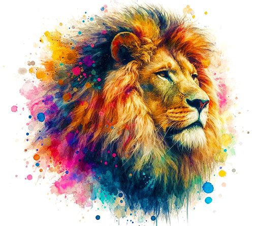 Le roi lion à l'aquarelle ( 1 )