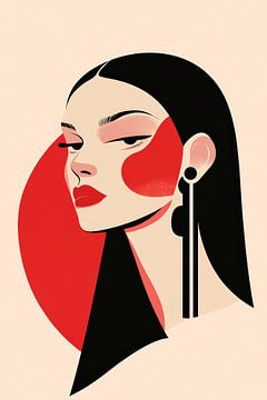 Femme fatale met een rood accent van Poster Art Shop