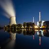 Isar nuclear power plant - Panorama in the blue hour by Frank Herrmann
