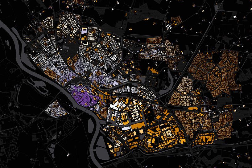 Carte de l'abstrait de Deventer par Maps Are Art