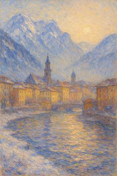 Bozen im Winterlicht - Impressionistisches Alpenstadtbild