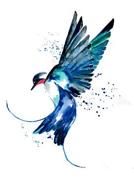 Blauwe zwaluw van Sebastian Grafmann