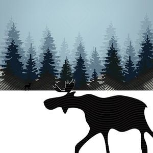 WINTER WALK OF  A MOOSE  II